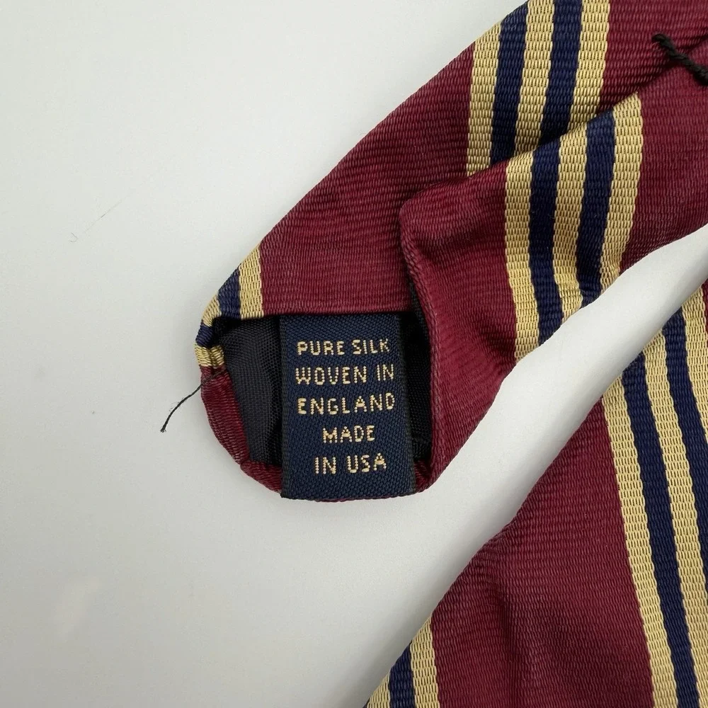 BROOKS BROTHERS Men's Neck Tie 100% Silk Striped USA made woven in England